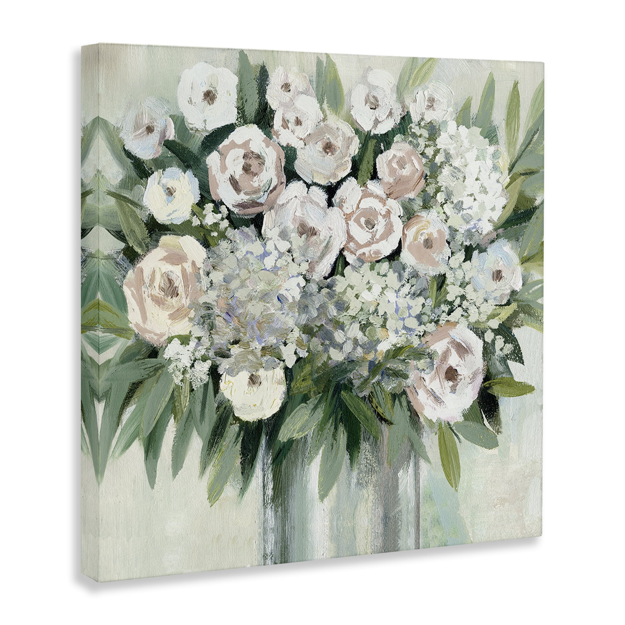 Stupell Industries Charming Brushed Roses Plants & Flowers Painting Wrapped Canvas Art Print Wall Art, 24 x 24