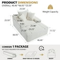 thumbnail image 3 of Leumius 67'' Oversized Chaise Lounge Chair Indoor,Cloud Plush Velvet Upholstered Deep Seat Sofa Bed with Back Cushion & Pillows,Cozy Sleeper Sofa Couch for Living Room, No Assembly Required,White, 3 of 12
