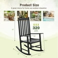 thumbnail image 3 of Devoko Patio Acacia Wood Ergonomic Single Rocking Chair for All-Weather Use, Black, 3 of 7