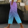 thumbnail image 1 of Baodmurt High Waist Pants for Women Cropped Capris Drawstring , Sweatpants for Holiday, Purple L, 1 of 5