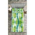 thumbnail image 3 of Ambesonne Grunge Quilted Bedspread Set 2 Pcs, Geometric Oval Shapes, Twin Size, Apple Green Turquoise, 3 of 3
