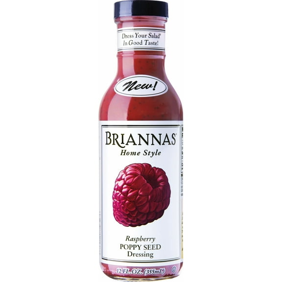 Briannas Raspberry Poppy Seed, 12 Oz. Bottle