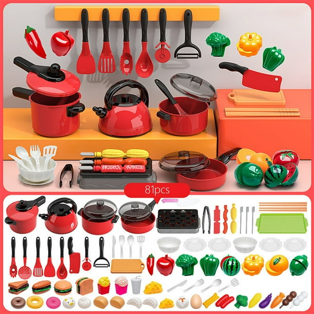 Juguetes de piscina, juguetes para bebés, juguetes para niños pequeños, juego de cocina para niños, mini sartenes y utensilios de plástico.
