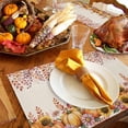 thumbnail image 6 of Fall Placemats Set of 4 Harvest Pumpkin Place Mats Thanksgiving Placemat Sunflower Leaves Linen Table Mats for Dining Kitchen Table Holiday Dinner Party Home Fall Decorations 13x19 Inch, 6 of 8
