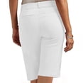 thumbnail image 4 of RYRJJ Bermuda Shorts for Women Summer High Waisted Trendy Chino Shorts Plus Size Casual Straight Leg Pull On Flat Front Shorts(White,M), 4 of 8