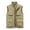 Khaki, variant on VSSSJ Men's Fall Winter Fleece Waistcoats Big and Tall Solid Color Zip Up Sleeveless Stand Collar Vest Casual Quick Dry Hiking Vest with Multi-Bag Black XXXXL