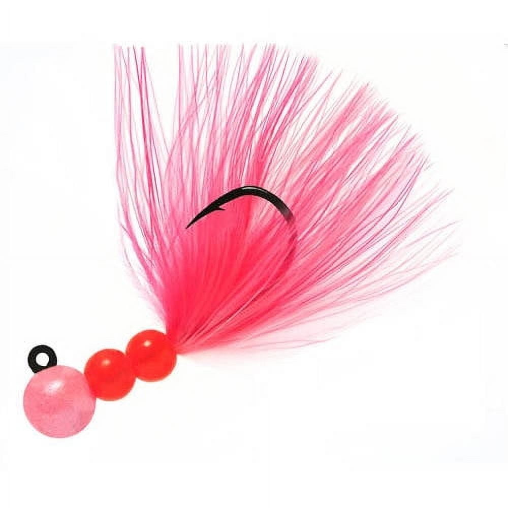 (2 pack) BEAU MAC STEELHEAD AND SALMON JIG DOUBLE BEAD JIG - PCH/PNK 1/8 OZ