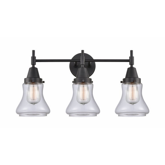 447-3W-BK-G192 Innovations Lighting Bellmont - 3 Light Bath Vanity-11.5 Inches Tall and 24 Inches Wide-Matte Black Finish-Clear Glass Color