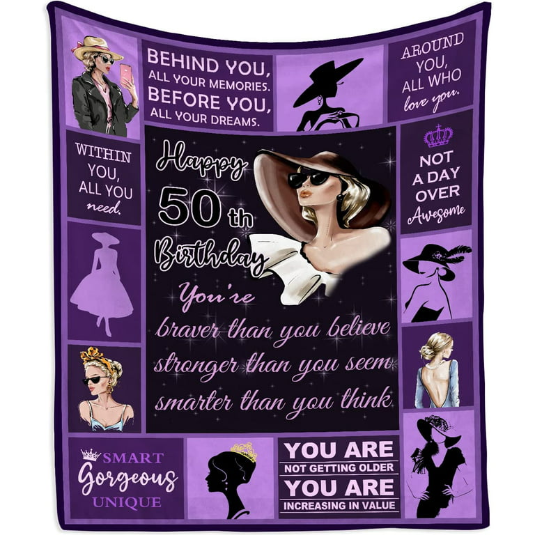50th Birthday Gifts for Her, 50th Birthday Decorations for Her, 50th  Birthday Gift Ideas, Happy 50th Birthday Gifts, Best Gifts for 50 Year Old  Wife Mom Friend Blanket - Stunning Gift Store