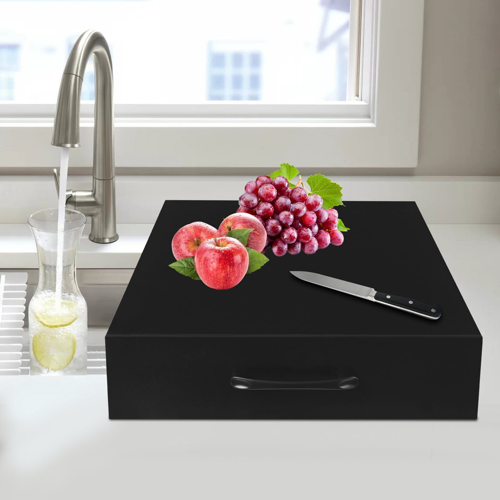 Black Rectangular Noodle Board Stove Covers with A Handle Range Burner Cover for Gas/Electric Stove