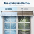 thumbnail image 3 of 40''x40'' Awning for Door Entrance, Window Awning Canopy Exterior with UV Rain Snow Sunlight Protection, Door Awning with Plastic Steel Bracket,Polycarbonate Cover, Brown Board, 3 of 8