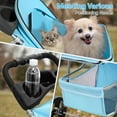 thumbnail image 6 of Pet Stroller for Small Dogs 10 lbs, Dog Stroller for Medium Dogs 30 lbs, Cat Strollers for 2 Cats, 3 Wheels Foldable Jogger Puppy Stroller with Storage Basket and Cup Holder, Mint, 6 of 14