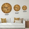 thumbnail image 4 of Designart 'Antique Golden Parchment ' Rustic Wood Wall Clock, 4 of 5