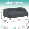 thumbnail image 2 of Critter Sitters 36-In. Microfiber Dark Gray Rectangle Pet Bed for Medium-Sized Dogs, 2 of 7