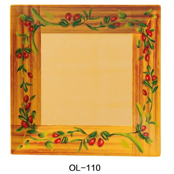 Yanco OL-110 10 in. Square Plate, Olive - Pack of 24
