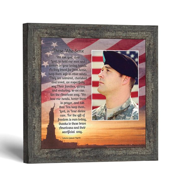Patriotic Picture Frame With Photo, Those Who Serve Prayer