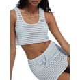 thumbnail image 4 of Womens Beach Cover Up Set, Summer Crochet Hollow Out Tank Tops + Skirt Set Beachwear, 4 of 7