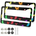 thumbnail image 2 of Coolnut Butterfly License Plate Frames 2pcs, Aluminum Universal Car License Plate Holder with Round Hole for US Vehicles, 12"x 6", 2 of 7