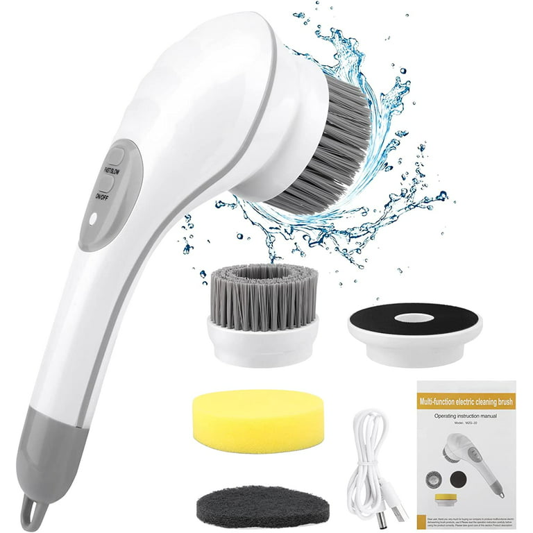 Haokaini Electric Spin Scrubber, Cordless Electric Cleaning Brush Handheld  Shower Scrubber with 4 Replaceable Brush Heads for Bathroom, Kitchen, Wall