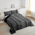 thumbnail image 3 of Manfei Aesthetic Gray Full Size Comforter Sets, Cheetah Leopard Print Bedding Comforter Set, Safari Wildlife Bedding Sets, Ultra Soft Bedroom Decor Reversible 3pcs, 3 of 8