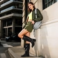 thumbnail image 2 of DREAM PAIRS Women's Knee High Boots Side Zipper Motorcycle Boots Square Toe Chunky Low Heel Fashion Buckles Biker Riding Boots, 2 of 9
