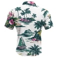 thumbnail image 5 of Domuza Men's Hawaiian Tropical Shirt Short Sleeve Casual Stylish Button T Shirt Beach Vacation Lightweight Relaxed Fit Blouse White XL, 5 of 7