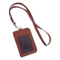 thumbnail image 6 of Sioweci 2-In-1 ID Badge Holder with Lanyard Clear Window 5 Card Slots Faux Leather Solid Color Multi-functional Employee ID Card Case Zipper Coins Wallet Blue, 6 of 13