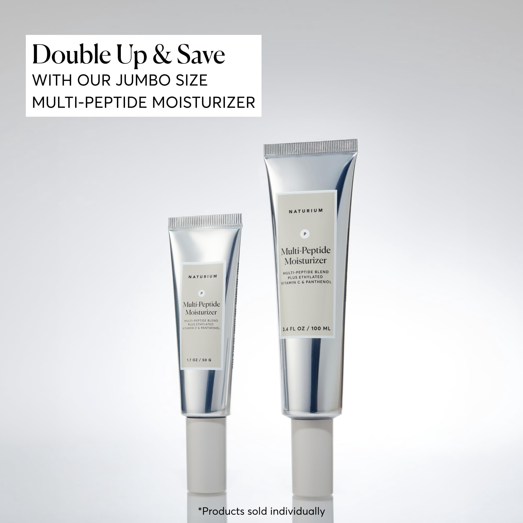 Naturium Multi-Peptide Moisturizer Jumbo, Hydrating & Smoothing Skin Care, Moisturizes with Ethylated Vitamin C & Panthenol, 3.4 fl oz