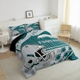 thumbnail image 3 of Manfei Sports Theme Bedding Comforter Set,American Rugby Games Twin Comforter Sets,Philadelphia Bedding Set For Kids Boys,Microfiber Bedroom Decorative Reversible,2pcs, 3 of 7