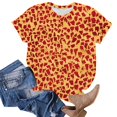 thumbnail image 4 of Jamsmile Women T-Shirts Classic Camouflage Print Short Sleeved Color Block T Shirts Casual Round Neck Soft Loose Tee Shirts, 4 of 5