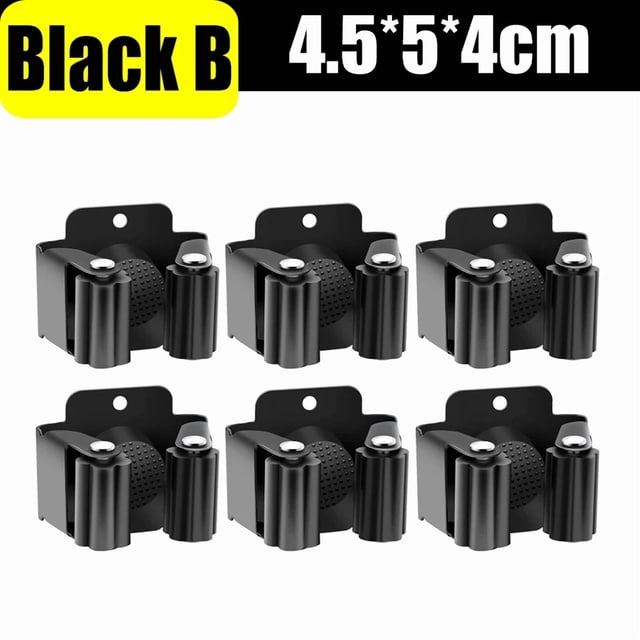 1/10x Mop Holder Clips Stainless Steel Drilling Mop Broom Holder Storage Rack Home Kitchen Bathroom Organizer Shelf with Screw