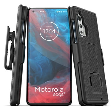 Motorola Edge Plus Belt Clip Protective Holster Case (2020 Rebel Armor)  Heavy Duty Rugged Full Body Cover with Holder for Moto Edge+ (Black)