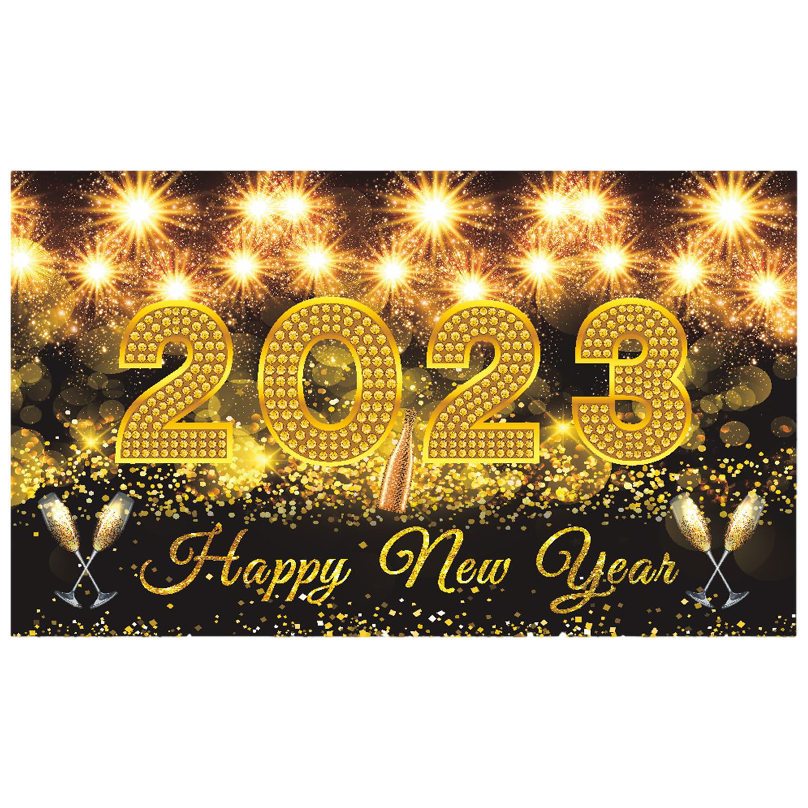 Happy New Year Banner 2023 | New Year Banner Party Decorations |  185cmx110cm Banner Party Supplies Decoration for New Year Indoor and  Outdoor Background 