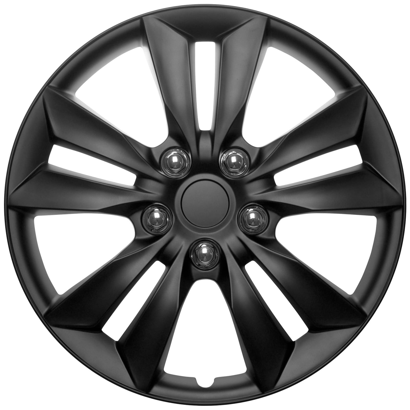 4 Pc Set of 16" Matte Black Hub Caps for OEM Steel Wheel Cover Center Cap Covers