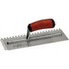 Marshalltown 716SD Notched Trowel, 4-1/2 in W x 11 in L Steel Blade Resilient DuraSoft Handle