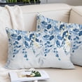 thumbnail image 2 of Blue Eucalyptus Leaves Throw Pillow Covers, Watercolor Botanical Weeping Leaf Soft Breathable Pillow Cases with Invisible Zipper, Toddler Pillowcases for Couch Bed Sofa Chair 12x20 Inches, 2 of 9