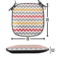 thumbnail image 4 of Chevron Chair Seating Cushion Set of 6, Retro Chevron Pattern Abstract Waves Happiness Contrasting Colors Creativity, Seat Pads with Anti-slip Backing, 16"x16", Grey Marigold Red, by Ambesonne, 4 of 7