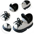 thumbnail image 4 of Kids Snow Boots Fashion Strappy Slip on Plush Lined Winter Ankle Booties Comfy Chunky Soft Sole Outdoor Warm Walking Shoes White 13 Little Kid, 4 of 4