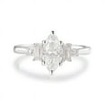 thumbnail image 4 of Cora Jewellery 2CT Art Deco Marquise Moissanite Engagement Ring For Women, 18K White Gold, 4 of 6