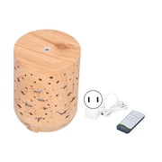 Aroma Diffuser 300ml Colorful LED Light Remote Control 35db Mute Hollow Wood Grain Appearance Aromatherapy Diffuser for Home OfficeUS Plug 100-240V