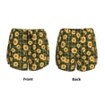 thumbnail image 3 of Fuzoiu Black Ink Green Plaid Sunflower Print Women's Athletic Shorts, Double-Layer Running Shorts with Pocket,Women's Workout Shorts for Yoga, Gym, and Workouts-Large, 3 of 7