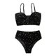 thumbnail image 1 of Conjunto de Bikini Gibobby para mujer traje de baño terciopelo dos piezas negro, 1 of 5