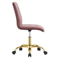 thumbnail image 3 of Modway Prim Armless Performance Velvet Office Chair in Gold Dusty Rose, 3 of 9