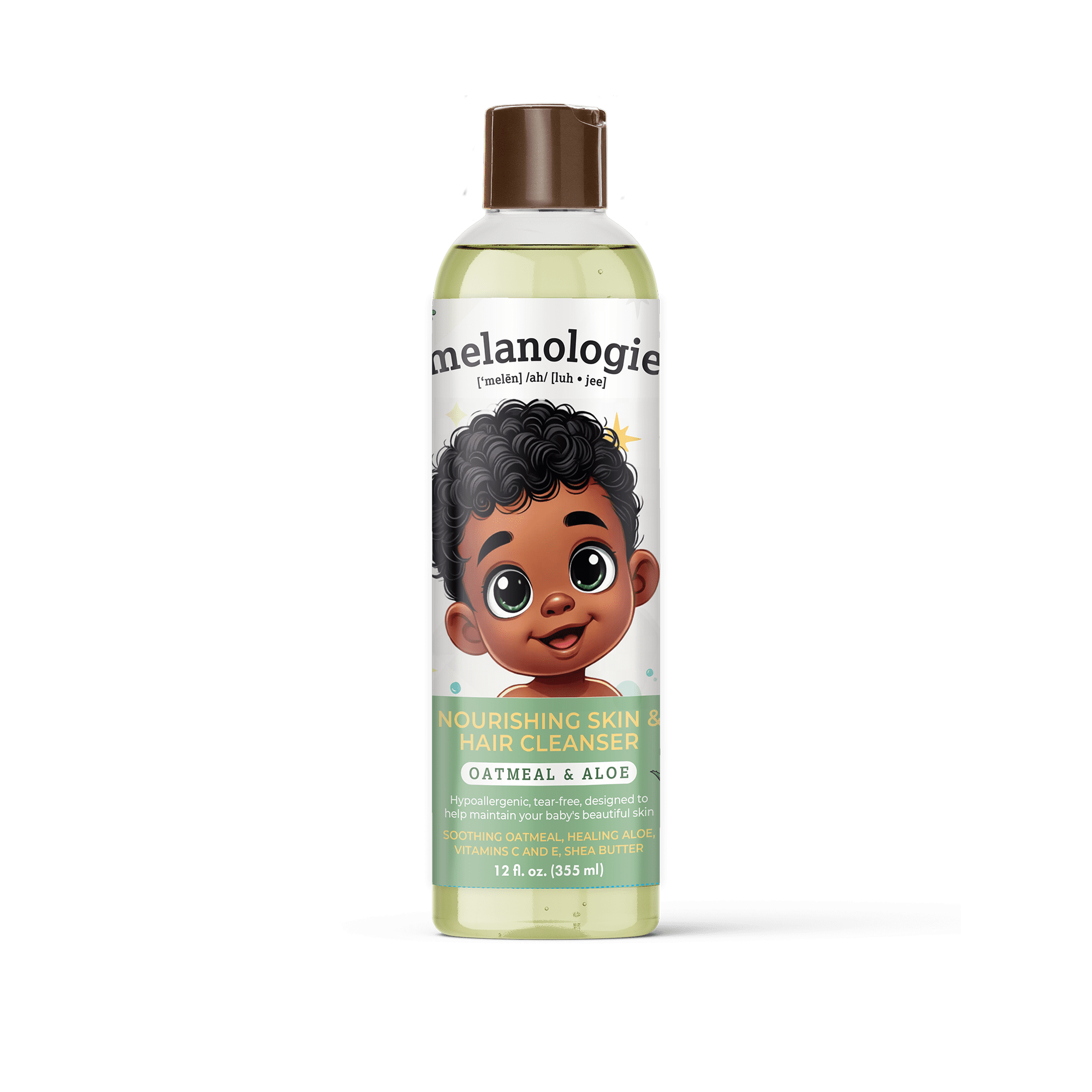 Melanologie Baby Cleanser with Oatmeal & Aloe for Skin & Hair