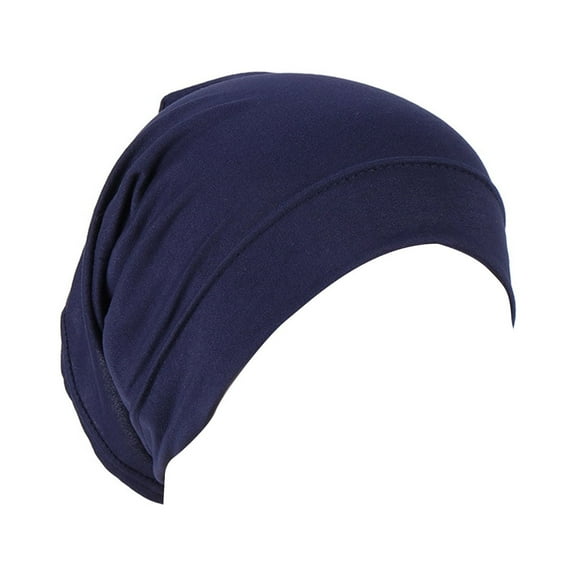 Turban Hat Solid Color Stretchy Lady Smooth Breathable Under Scarf for Daily Wear