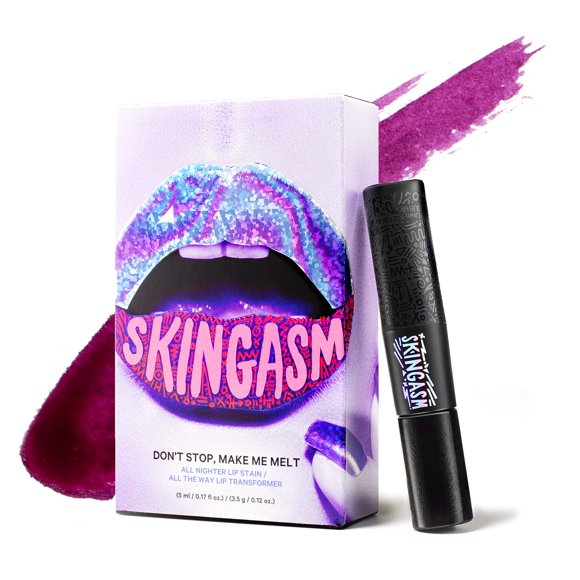 SKINGASM All Nighter Lip Stain & Lip Transformer - Cruelty-Free Dual-Sided Matte Lipstick and Lip Gloss - Long Lasting, Kiss-Proof Color (Bite Me - Berry)
