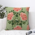 thumbnail image 6 of YFYANG Square Decorative Throw Pillow Case (Without Pillow Insert), Vintage Green Floral Pattern Bedroom Sofa Car Cushion Cover, 20"x20", 6 of 9