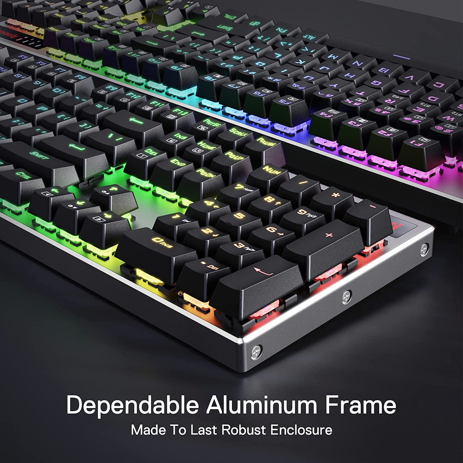 K556 PRO Upgraded Wireless RGB Gaming Keyboard, BT/2.4Ghz Tri-Mode Aluminum Mechanical Keyboard w/No-Lag Connection, Hot-Swap Linear Quiet Red Switch