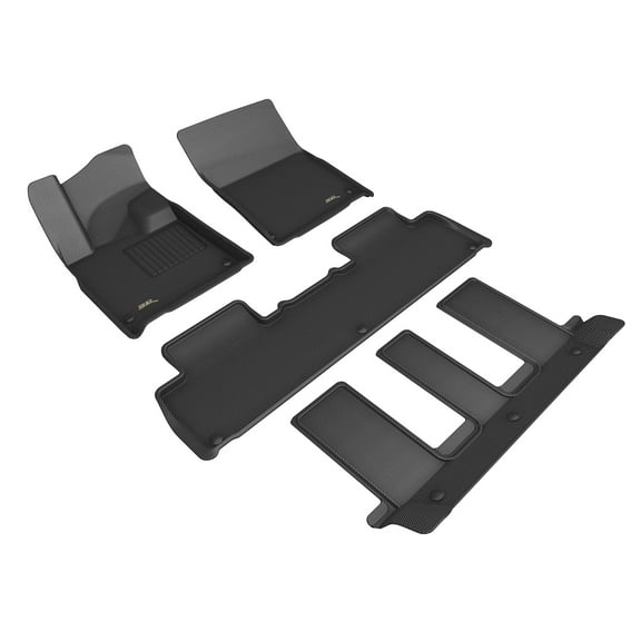3D MAXpider Kagu Floor Mat (Black) Compatible with RIVIAN R1S 2025 - Full Set