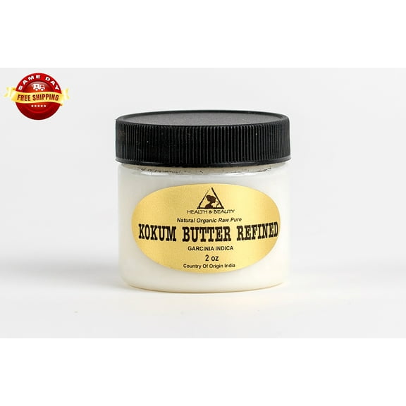 KOKUM BUTTER REFINED ORGANIC NATURAL RAW PRIME FRESH 100% PURE 2 OZ